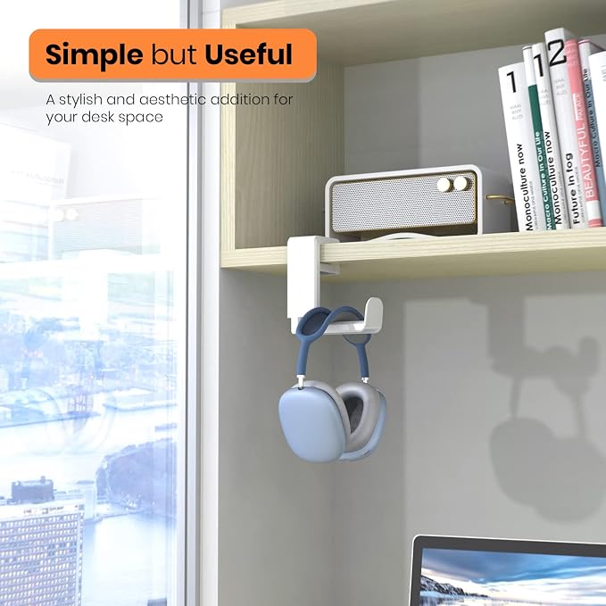 3in1 Rotating Headphone Holder - EURPMASK 3in1 PC Gaming Headset Holder w/Detachable Controller Holder, Adjustable Clamp-on Headset Stand,Headphone Hanger Hook Under Desk w/Cable Clip Organizer - Image 3