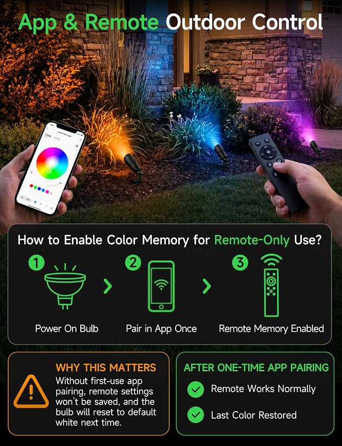 Smart RGBCW Low Voltage Landscape Lighting for Tree, 12v Outdoor Color Changing Spotlights, App & Remote Control, Replaceable Bulb, IP65 Waterproof, Transformer and Wire Not Included, 4 Pack - Image 2