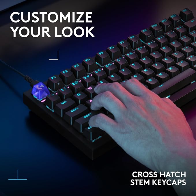 Logitech G316 X 98 Mechanical Gaming Keyboard (Tactile) - Black | Hot-Swappable Tactile Mechanical Switches, Gasket Design, PBT Keycaps, <8Khz, LIGHTSYNC RGB, Dot-Matxix LED Display, USB-C - Image 9