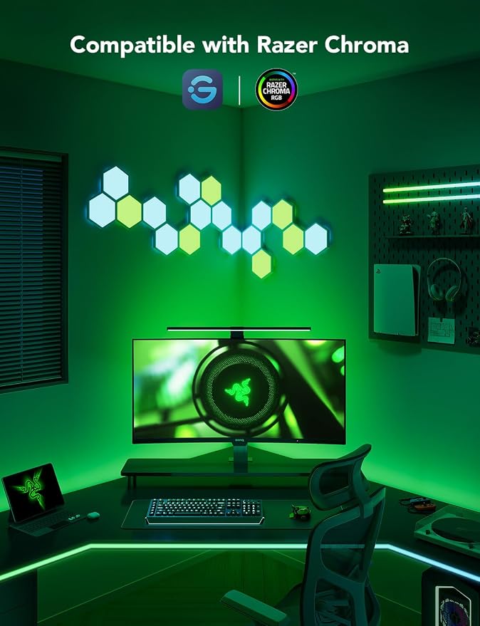 Govee Gaming Light for Monitor G1, RGBIC LED Backlight for 27-34 Inch PC | Smart LED Lights for Monitors with Color Matching, Adapts to Curved Monitors, Double Strip Light Beads with 123 Scene Modes - Image 7