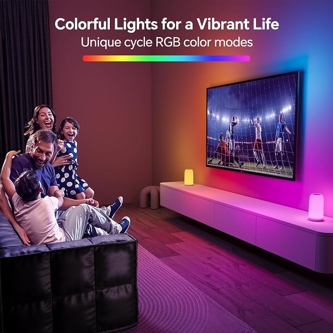 Touch Bedside Table Lamp, [Sleek Design & RGB Mode] 3 Way Dimmable Small Lamp for Bedroom, LED Lamp with Warm White Lights, Multi-Color Smart Nightstand Light for Living Room Home Gifts - Image 6