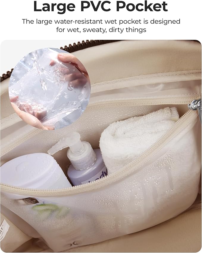 BAGSMART Duffle Bag for Travel, Gym Bag for Women, Weekender Carry on Bag | PVC Wet Pocket, Airline Approved Personal Carry-on Size, Fits Under-seat, One Bag for Gym, Travel, Hospital, Overnight - Image 5