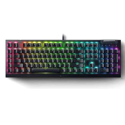 Razer BlackWidow V4 X Mechanical Gaming Keyboard, Yellow Switches, Black | Linear & Silent Switches, 6 Dedicated Macro Keys, Chroma RGB, Doubleshot ABS Keycaps, Roller & Media Controls, Snap Tap by Unknown