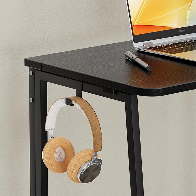 WOHOMO Folding Desk, 47.2" Foldable Computer Table for Small Spaces, Black | Easy Assembly and Fold, Sturdy Home office desks for Study Bedroom Dorm Space Saving Writing Work Apartment - Image 8