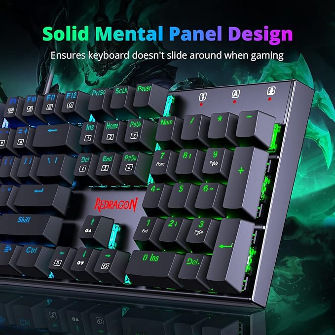 Redragon Mechanical Gaming Keyboard with Red Switches, Wired Keyboard Mechanical with RGB Backlit, Fully Progammable, Durable Aluminum Frame, Anti-Ghosting for PC Windows Mac, K565, Black - Image 6