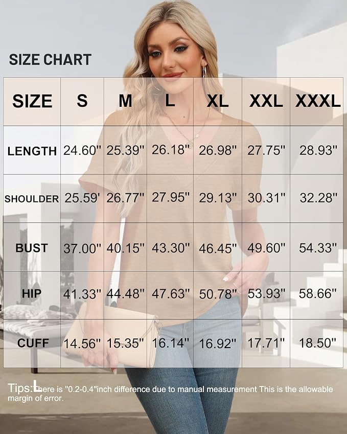T Shirts Short Sleeve V Neck Tees Womens Tops Beach Vacation Fashion Clothes 2026 Casual Summer Spring Fall Outfits - Image 5