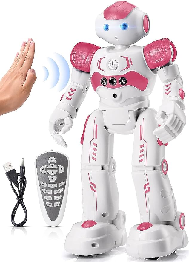 KingsDragon RC Robot Toys for Kids, Gesture & Sensing Remote Control Robot for Age 3 4 5 6 7 8 Year Old Boys Girls Birthday Present (Pink) - Image 4