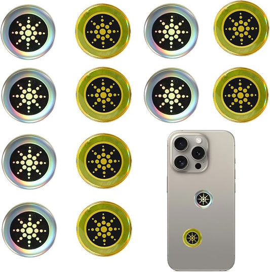 12 Pcs Emf Blocker for Cell Phone,Radiation Blocker,Emf Stickers for Cell Phone,A Practical Gift for Tech Lovers for Smart Phones/Tablets/Laptops Electronic Devices Blockers Silver，Gold by Unknown