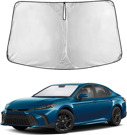 EcoNour Windshield Sunshade Compatible for Toyota Camry 2025 2026, Hybrid, LE, SE, SE Nightshade, XLE, XSE, TRD, Sun Visor for Front Windshield Sun Shade Cover, UV Heat Protector, Car Accessories by EcoNour