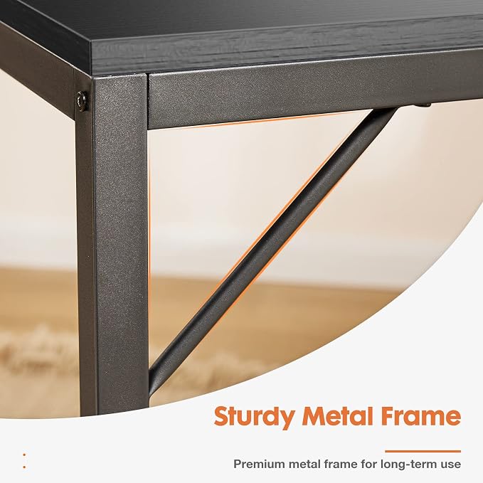 Sweetcrispy 40-Inch Computer Desk with Drawers, Office Desk, Black | Small Desk for Bedroom Home Office with Side Hook, Modern Simple desk with storage for Writing - Image 6