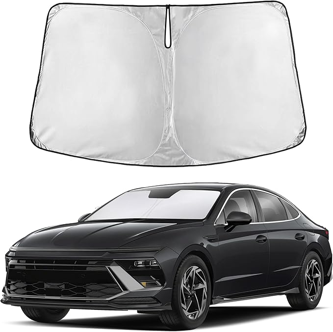 EcoNour Windshield Sunshade Compatible for Hyundai Sonata 2020-2024 2025 2026, Sun Visor for Front Windshield & Window Sun Shade Cover, UV Heat Blocker & Protector, Car Accessories by EcoNour