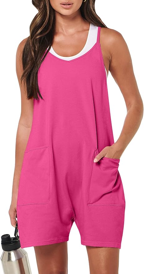 ANRABESS Womens Rompers Summer Casual Loose Sleeveless Overalls Spaghetti Strap Shorts Jumpsuit 2026 Beach Vacation Clothes by ANRABESS