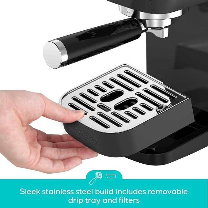 CASABREWS 3700 Essential Espresso Machine, Stainless Steel Espresso Maker | 20-Bar Italian Pump, Powerful Steam Wand, 43.9oz Removable Water Tank, Compact Espresso Maker for Home, Cappuccino & Latte - Image 5