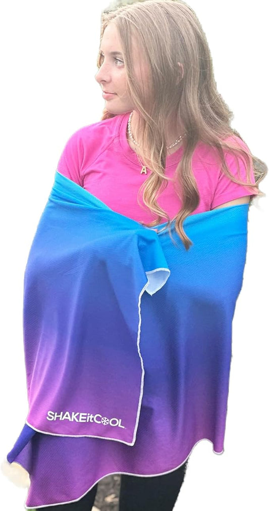SHAKEitCOOL Large Cooling Shawl - Instant Heat Relief for Outdoor Events by SHAKEitCOOL
