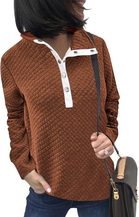 BTFBM Women Fashion Quilted Pattern Lightweight Zipper Long Sleeve Plain Casual Ladies Sweatshirts Pullovers Shirts Tops by BTFBM