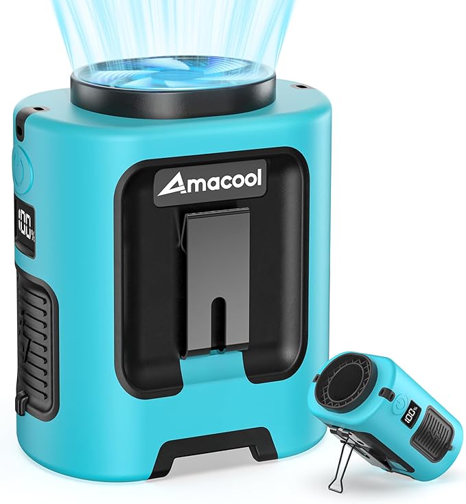AMACOOL Mini Portable Waist Fan Clip on, Gifts for Father Him Men Dad Husband, 13000RPM Rapid-Cooling Personal Neck Fans, Wearable Shirt Belt Fan for Women Men Outdoor Work Jobsite Travel Camping by AMACOOL