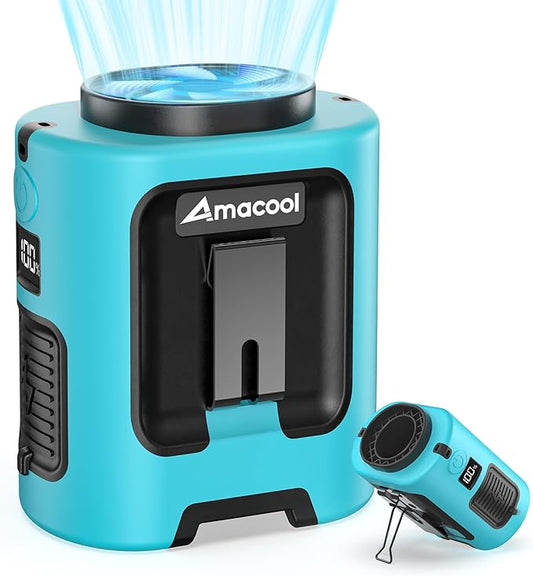 AMACOOL Mini Portable Waist Fan Clip on, Gifts for Father Him Men Dad Husband, 13000RPM Rapid-Cooling Personal Neck Fans, Wearable Shirt Belt Fan for Women Men Outdoor Work Jobsite Travel Camping by AMACOOL