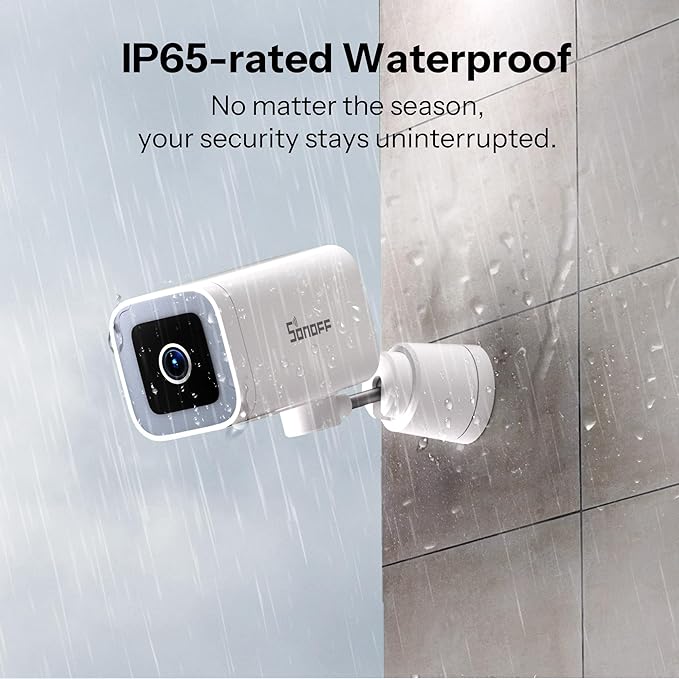 SONOFF CAM-B1P Outdoor Security Camera, 2K HD & Color Night Vision, 180 Panoramic View, AI Human Detection & Tracking, IP65 Weatherproof, Two-Way Audio, Works with Smart Home Platforms - Image 3
