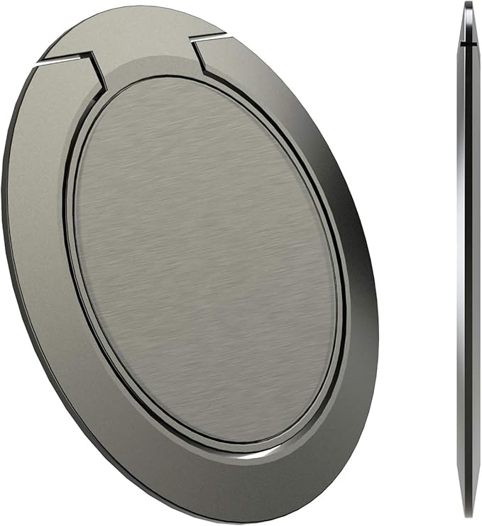 World's Slimmest Phone Ring Holder, Attom Tech Tomorotec Ultra Thin Cell Phone Ring Stand for Magnetic Car Mount Hook Compatible for iPhone Samsung Smartphone Accessories (Black) by Attom+Tech