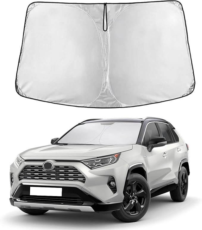 EcoNour Windshield Sunshade Compatible for Toyota RAV4 2019-2024 2025,2026 LE, XLE, Premium, XSE, Limited, SE, TRD Off-Road, Sun Visor for Front Window Sun Shade Cover, UV Protector, Car Accessories by EcoNour