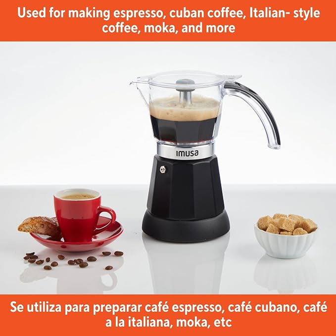 Imusa 6 or 3 Cup Electric Espresso Maker Black Coffee Machine for Cuban Coffee, Moka and Espresso Drinks (Pack of 2) - Image 7