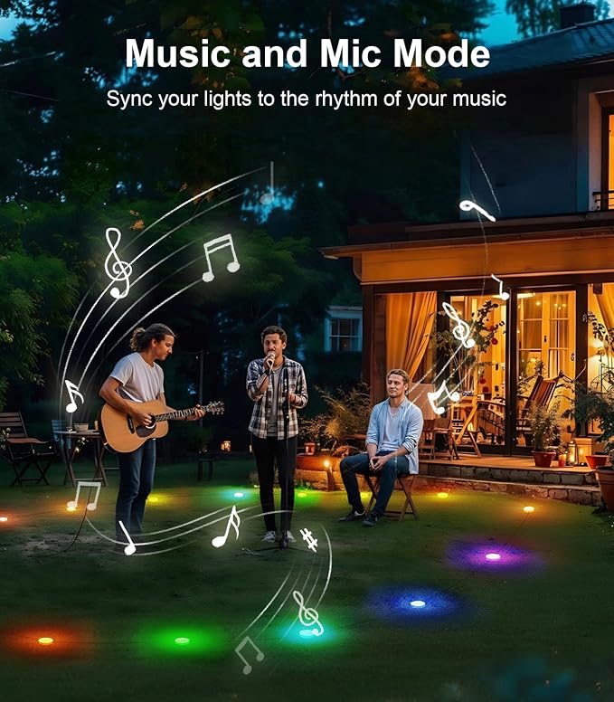 100Ft RGB Ground Lights Outdoor LED Pathway Lights, Multi Color Changing Christmas Decor Waterproof Walkway Lighting for Outside Garden Back Yard Lawn Driveway Patio Landscape Lighting, Smart Control - Image 2