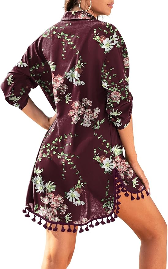 Yincro Women Swimsuit Cover Up Shirt 2026 Tassel Beach Bathing Suit for Swimwear Bikini Dress - Image 2