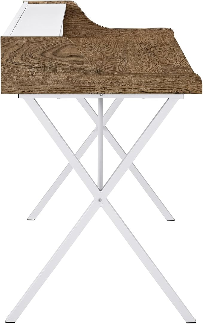 Modway Bin Contemporary Modern Writing Desk With Storage Cubbies in Walnut - Image 6