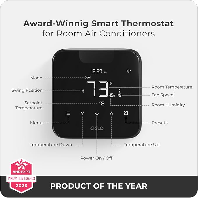 Breez Max Smart AC Controller | AHR Product of the Year WiFi Thermostat for Mini-Split, Window, Portable AC/Heat Pump | AI-Based Tech | Free App, No Subscription | Alexa, Google, IFTTT etc. (Black) - Image 6
