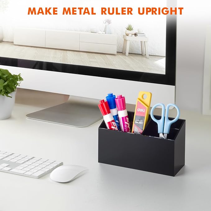 BEYGORM Magnetic Dry Erase Marker Holder for Whiteboard & Refrigerator | Non-slip Acrylic Pen Holder for Classroom, Fridge Magnet, Locker Organizer Accessories, Teacher & School Supplies(Black) - Image 6