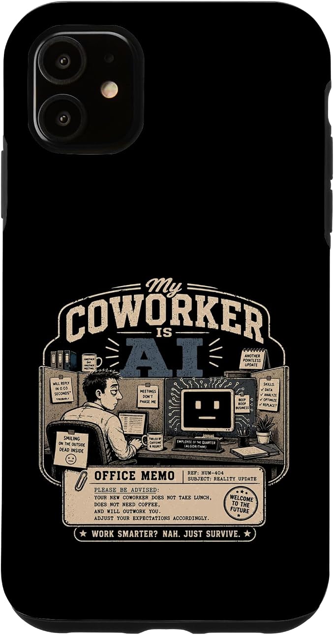 My Coworker is AI Office Humor Funny Workplace Replacement Case for iPhone 11 by Unknown