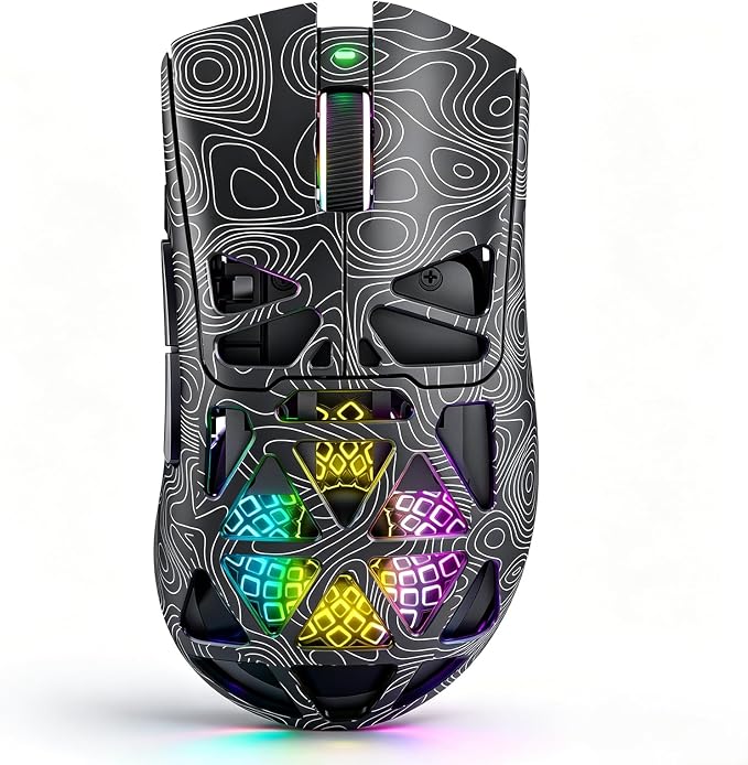 G11 Lightweight Wireless Gaming Mouse for FPS & Competitive Gaming, Tri-Mode Bluetooth 5.1/2.4GHz/USB-C, 22000 DPI RGB Mouse with Programmable Buttons for PC, Laptop & Mac by NSYCA