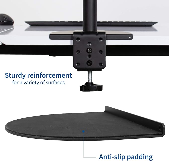 VIVO Steel Reinforcement Bracket Mount Plate for Thin, Glass, and Other Fragile Table Top Surfaces, Compatible with Most Monitor Stand C-Clamp Installations, Anti-Slip No Scratch, Black, STAND-AC01R - Image 3