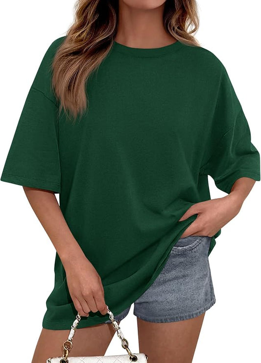 PRETTYGARDEN Womens 2026 Spring Going Out Tops Casual Short Sleeve Crewneck Loose Fit Basic Oversized T Shirts Summer Outfits by PRETTYGARDEN