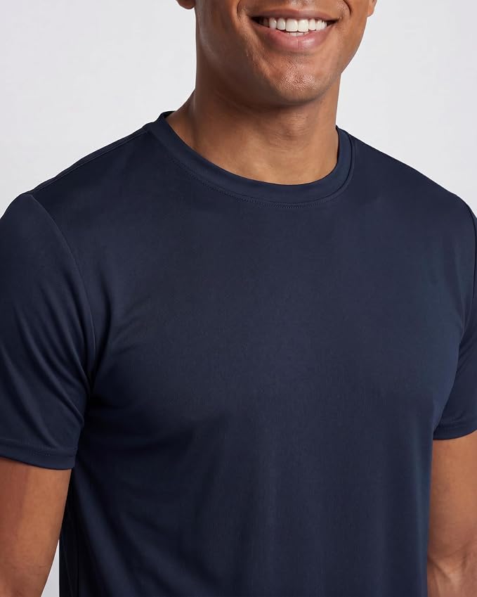 5 Pack Men's Dry Fit Short Sleeve T-Shirt Gym Workout Athletic Running Tee | Cooling, Moisture-Wicking, Crew Neck, Quick-Dry, Breathable, Active, Exercise, Fitness, Basketball, Cycling, Hiking, Tennis - Image 2