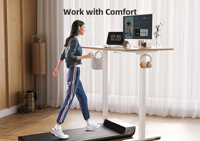 YDN 35 x 20 Inch Nature Electric Standing Desk | Adjustable Height, Sit Stand, Cable Management, Ergonomic, Home Office - Image 2