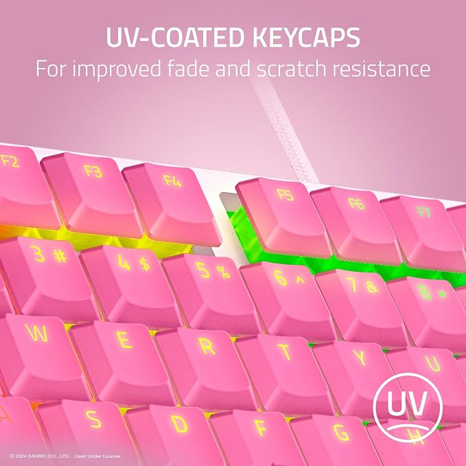 Razer Ornata V3 TKL Gaming Keyboard, Hello Kitty & Friends Edition | Low-Profile Keys, Mecha-Membrane Switches, UV-Coated Keycaps, Backlit Media Keys, 8-Zone RGB Lighting, Magnetic Wrist Wrest - Image 4