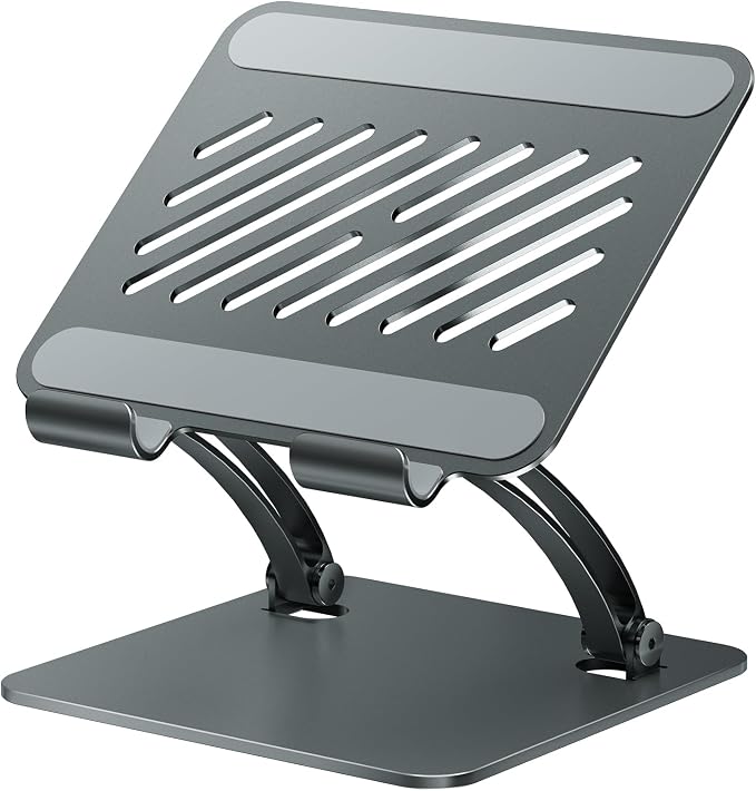 tounee Tablet Holder Stand, Dual Rod Adjustable Aluminum Desktop Stand, Compatible with 4.7-16.9" iPads, Surface Tablets, Portable Monitors, Kindle & More (Gray) by tounee