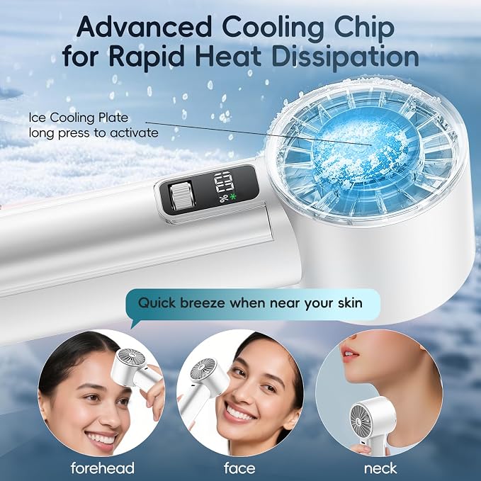 PANERGY Handheld Fan with Ice Cooler, Mini Portable Fan Rechargeable, 18Hrs Cooling, 0-100 Adjustable Speed, Small Yet Powerful, Personal Hand Fans for Travel, Beach, Outdoor, Makeup, Gifts for Women - Image 2