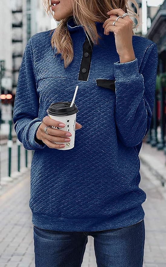BTFBM Women Fashion Quilted Pattern Lightweight Zipper Long Sleeve Plain Casual Ladies Sweatshirts Pullovers Shirts Tops - Image 2