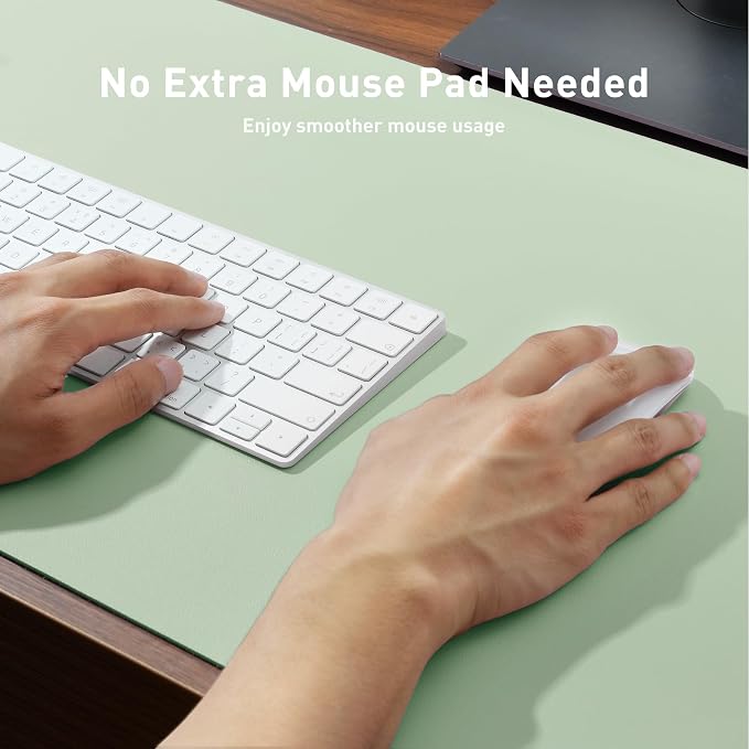 Aothia Faux Leather Desk Mat - Non-Slip PU Leather Desk Blotter, Waterproof Writing Surface, Large Desk Pad for Office & Home (Aqua, 55" x 24") - Image 4