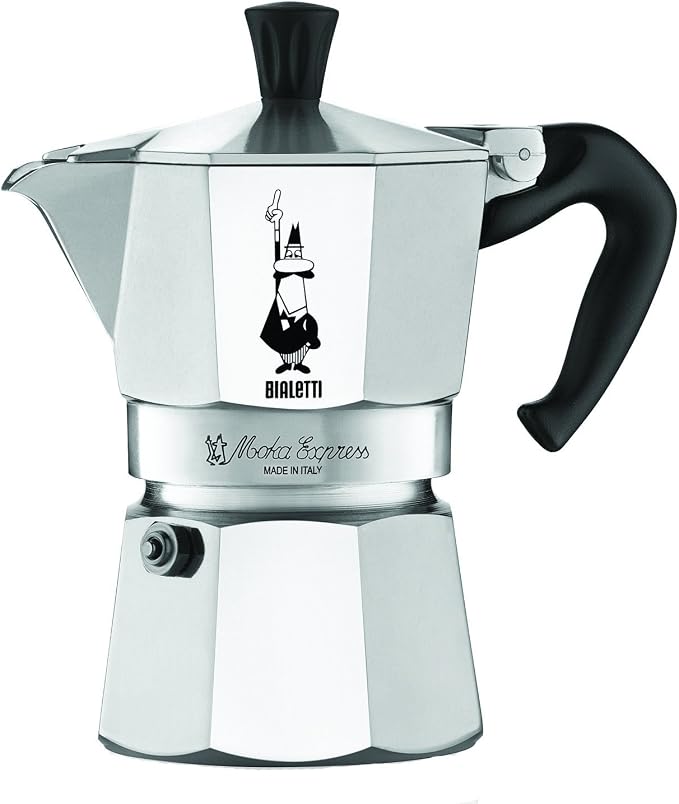 Bialetti - Moka Express: Iconic Stovetop Espresso Maker, Makes Real Italian Coffee, Moka Pot 3 Cups (4.3 Oz - 130 Ml), Aluminium, Silver by Bialetti