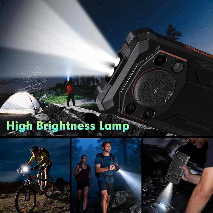 FOSSIBOT F110L Android 15 Rugged Smartphone, 12GB+128GB /2TB Rugged Call Phone, 10000mAh Unlocked Phone 128dB Loud Volume 6.745" 50MP Camera Waterproof Smartphone 4G Dual SIM/Camping Light - Image 8