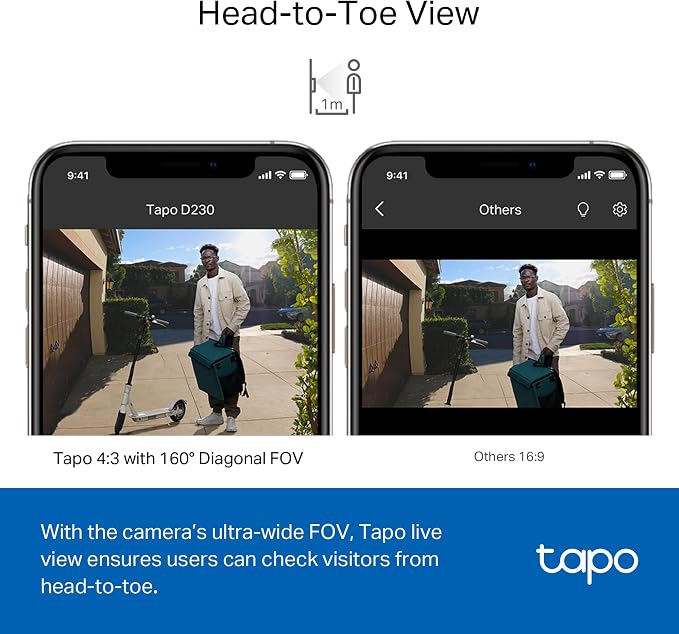Tapo TP-Link Smart Video Doorbell Camera, Chime Included, 2K 5MP, Color Night Vision, 2-Way Audio, Free AI Detection, Cloud/SD Card Storage, Works w/Alexa & Google Home, D230S1 - Image 4