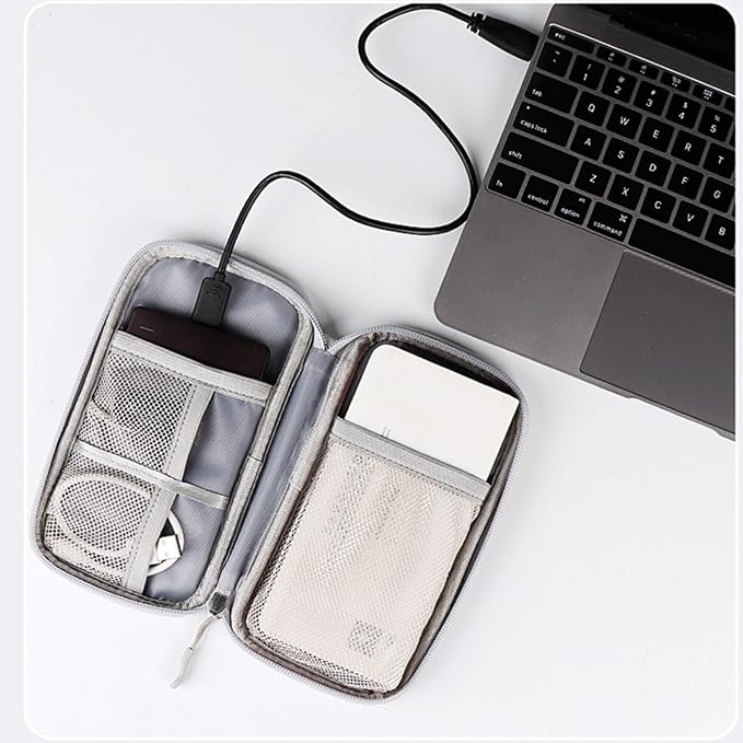 Electronic Organizer Travel Case Water Resistant Cord Pouches for Organization,Cable Organizer,All-in-One Double Layers Storage Bag for Accessories,Charger, Cable - Image 8