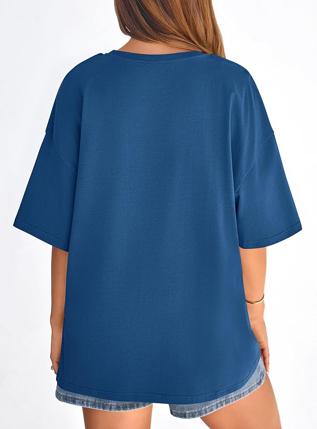 PRETTYGARDEN Womens 2026 Spring Going Out Tops Casual Short Sleeve Crewneck Loose Fit Basic Oversized T Shirts Summer Outfits - Image 6
