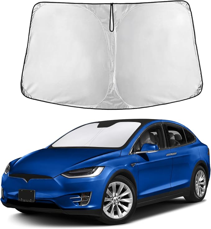 EcoNour Windshield Sunshade Compatible for Tesla Model X 2016-2023 2024 2025, Sun Visor for Front Windshield & Window Sun Shade Cover, UV Heat Blocker & Protector, Car Accessories by EcoNour