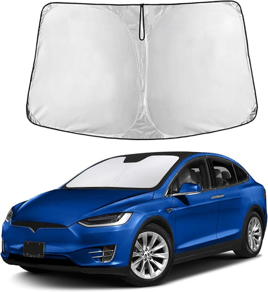 EcoNour Windshield Sunshade Compatible for Tesla Model X 2016-2023 2024 2025, Sun Visor for Front Windshield & Window Sun Shade Cover, UV Heat Blocker & Protector, Car Accessories by EcoNour