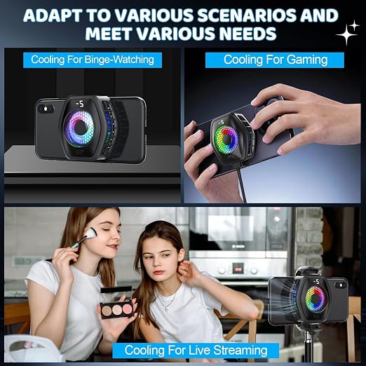 Jremreo 2-in-1 Magnetic & Clip-On Phone Cooler – Semiconductor-Powered Gaming Cell Phone Cooling Fan Radiator for iPhone/Android/iPad/Tablet – Gaming, Video Calls, Live Broadcasting, and Vlog Use - Image 6