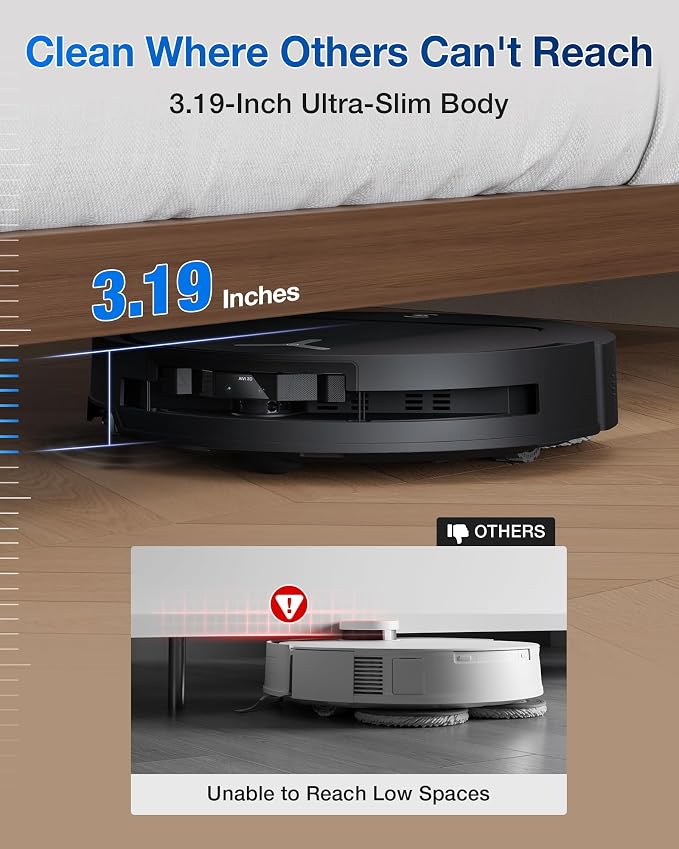 ECOVACS DEEBOT T50 PRO Omni Robot Vacuum & Mop, 3.19" Ultra-Slim, 15,000Pa Strong Suction, ZeroTangle 2.0, TruEdge Edge Cleaning, AIVI 3D Avoidance, Self-Empty, Auto Mop Wash & Dry - Image 2